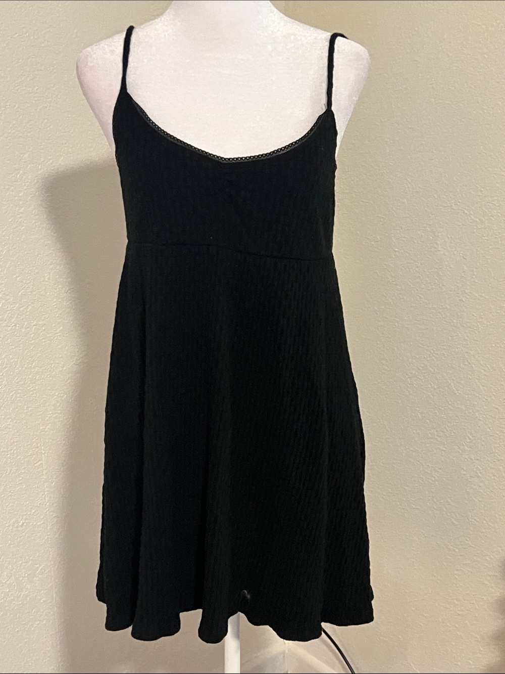 Urban Outfitters Black Spaghetti-Strap Mini Dress
